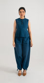 Navy Buttoned Grace Co-ord Set