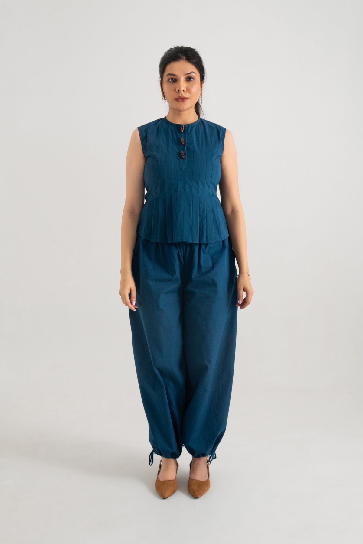 Navy Buttoned Grace Co-ord Set