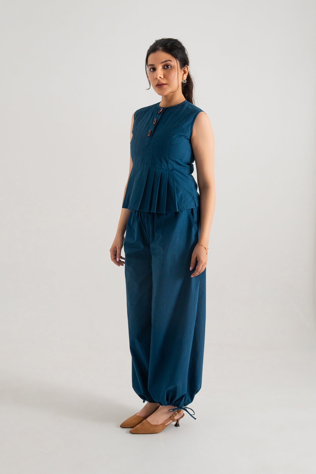 Navy Buttoned Grace Co-ord Set