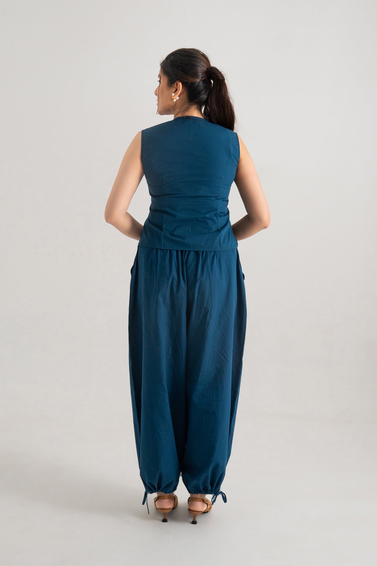 Navy Buttoned Grace Co-ord Set