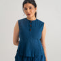 Navy Buttoned Grace Top