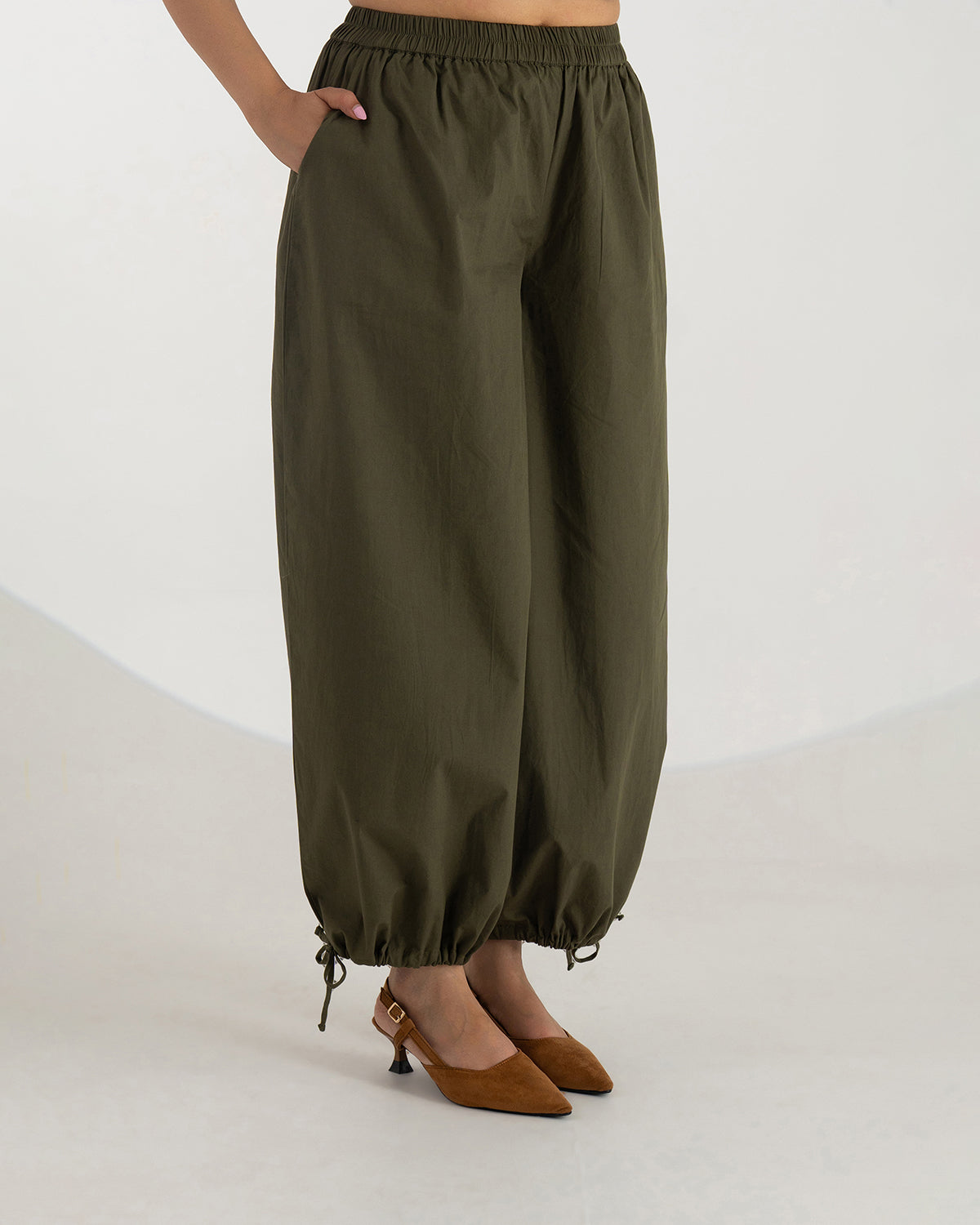 Olive Switch Balloon Pants | 2-in-1 Convertible Pants