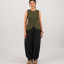 Olive & Black Meteor Drape Co-ord Set