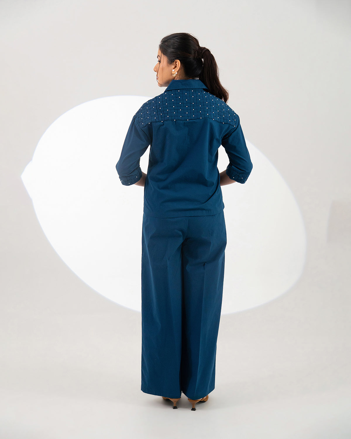 Navy Celeste Weave Co-ord Set