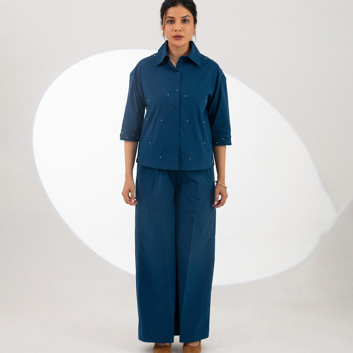 Navy Celeste Weave Co-ord Set
