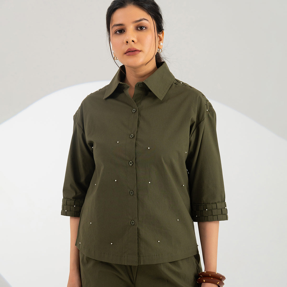 Olive Celeste Weave Shirt