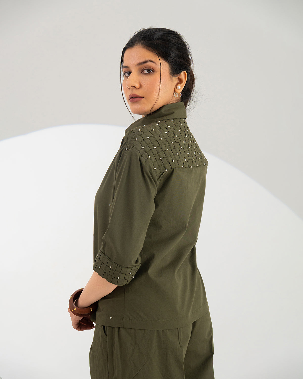 Olive Celeste Weave Shirt