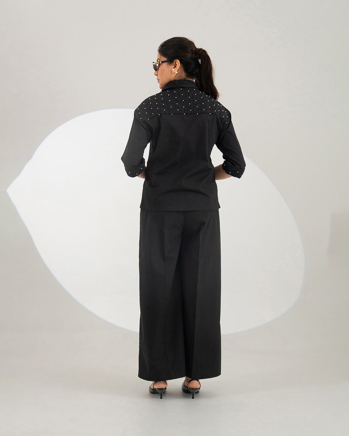 Black Celeste Weave Co-ord Set