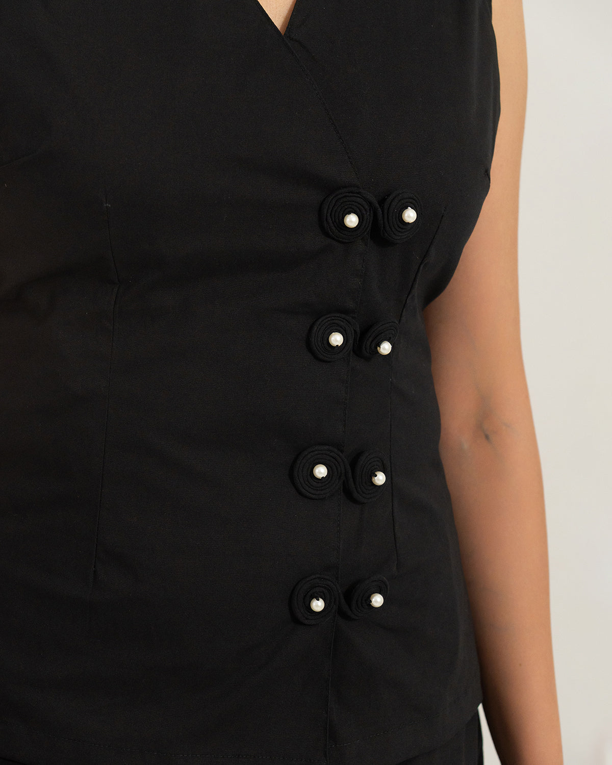 Black Orion Wrap Vest Top