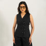 Black Orion Wrap Vest Top