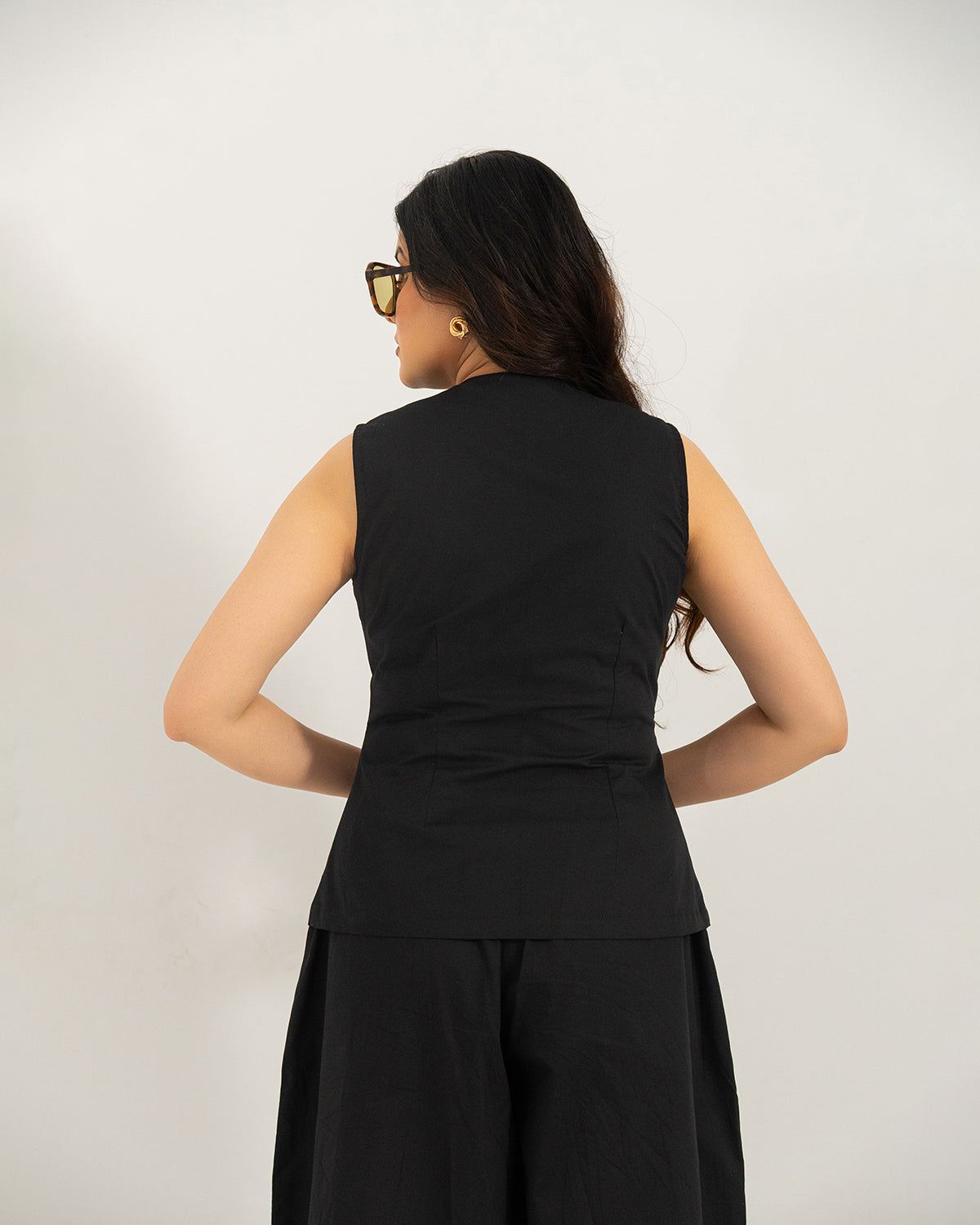 Black Orion Wrap Vest Top