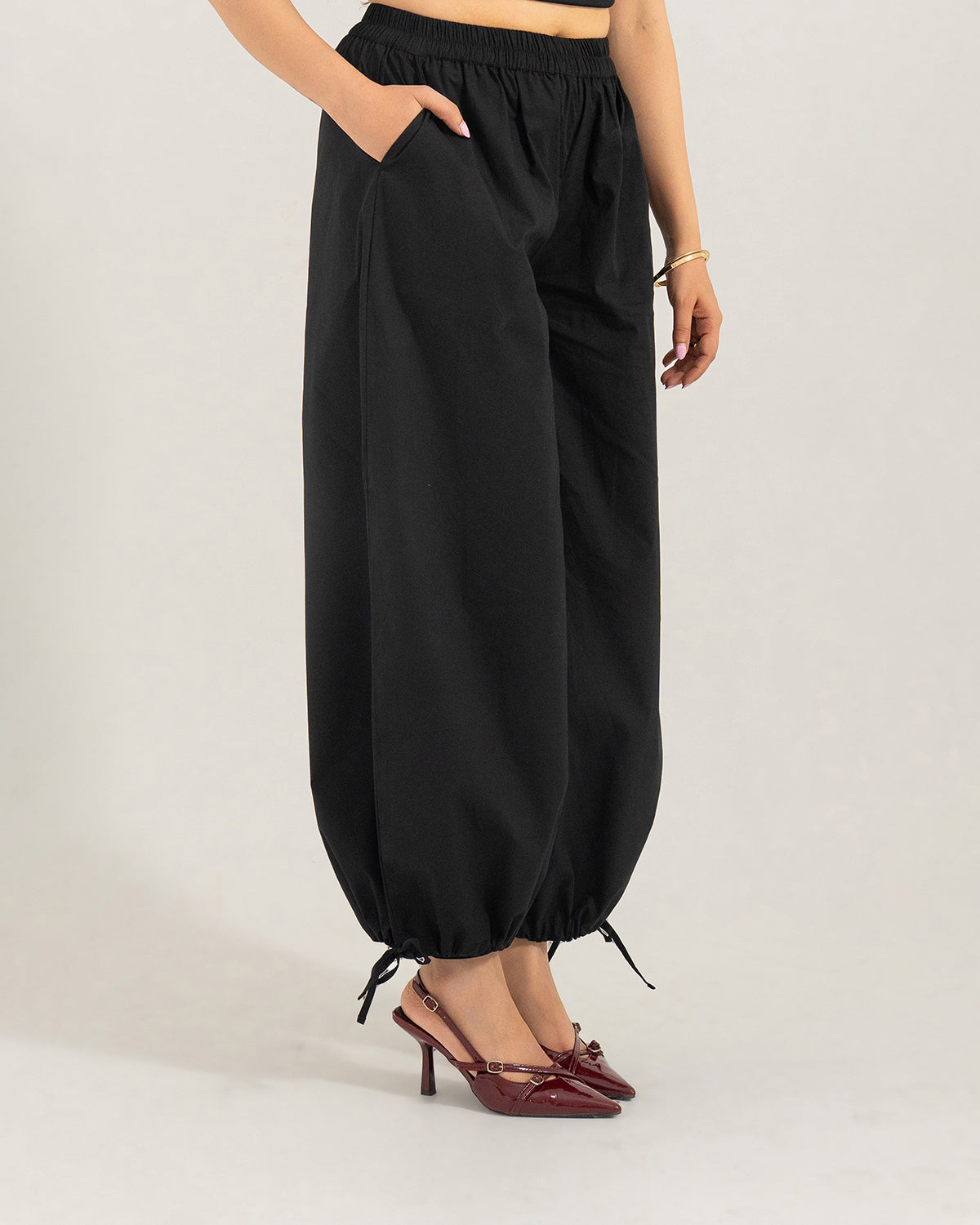 Black Switch Balloon Pants | 2-in-1 Convertible Pants