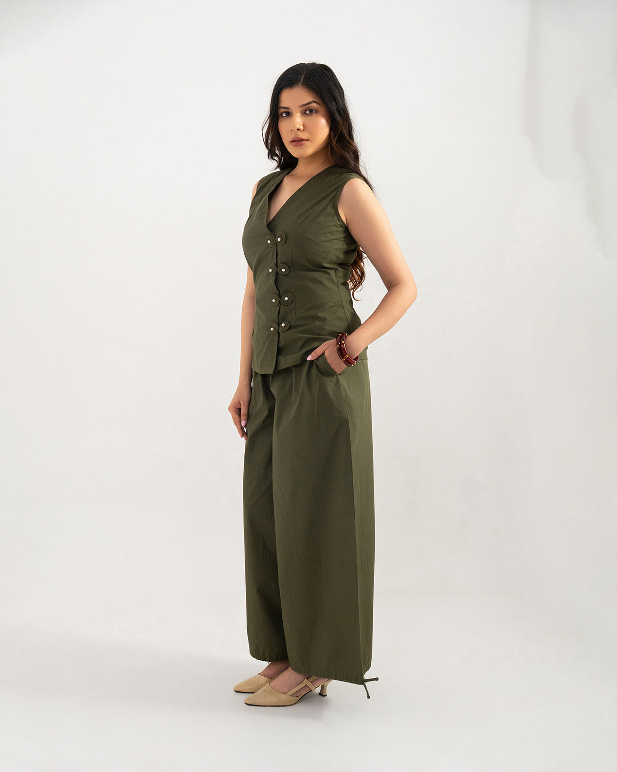 Olive Orion Wrap Co-ord Set
