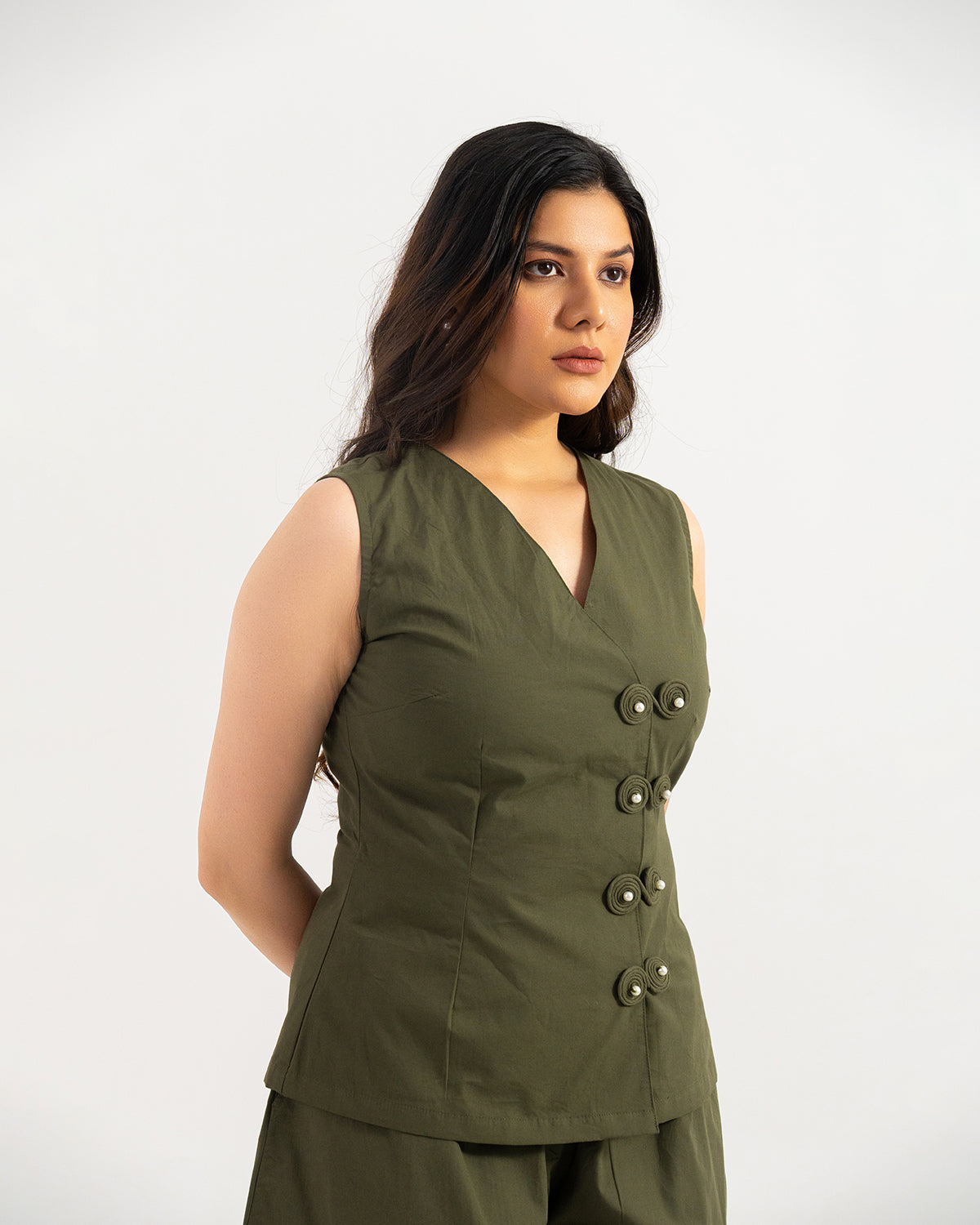 Olive Orion Wrap Vest Top