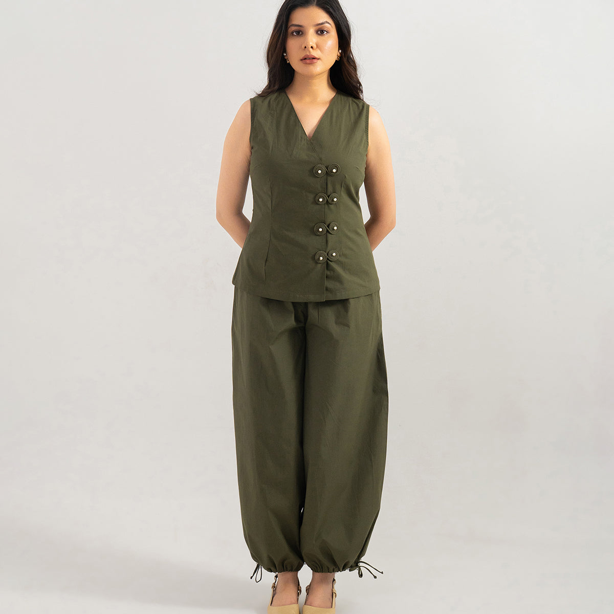 Olive Orion Wrap Co-ord Set
