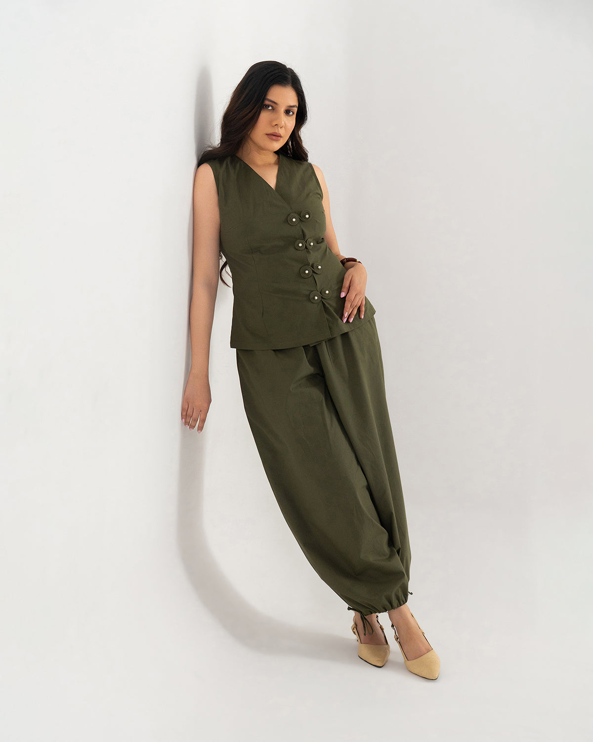 Olive Orion Wrap Co-ord Set