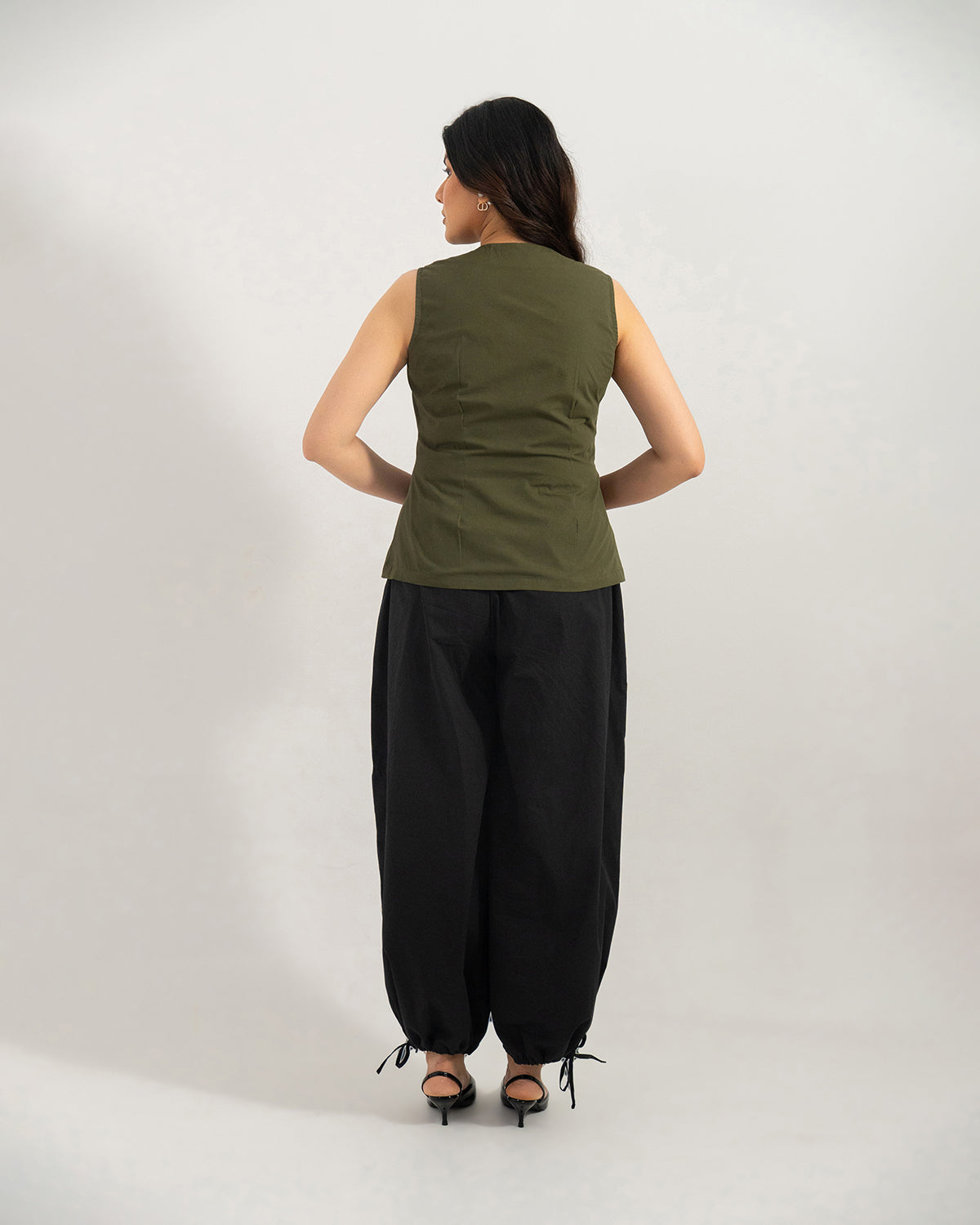 Olive & Black Orion Wrap Co-ord Set