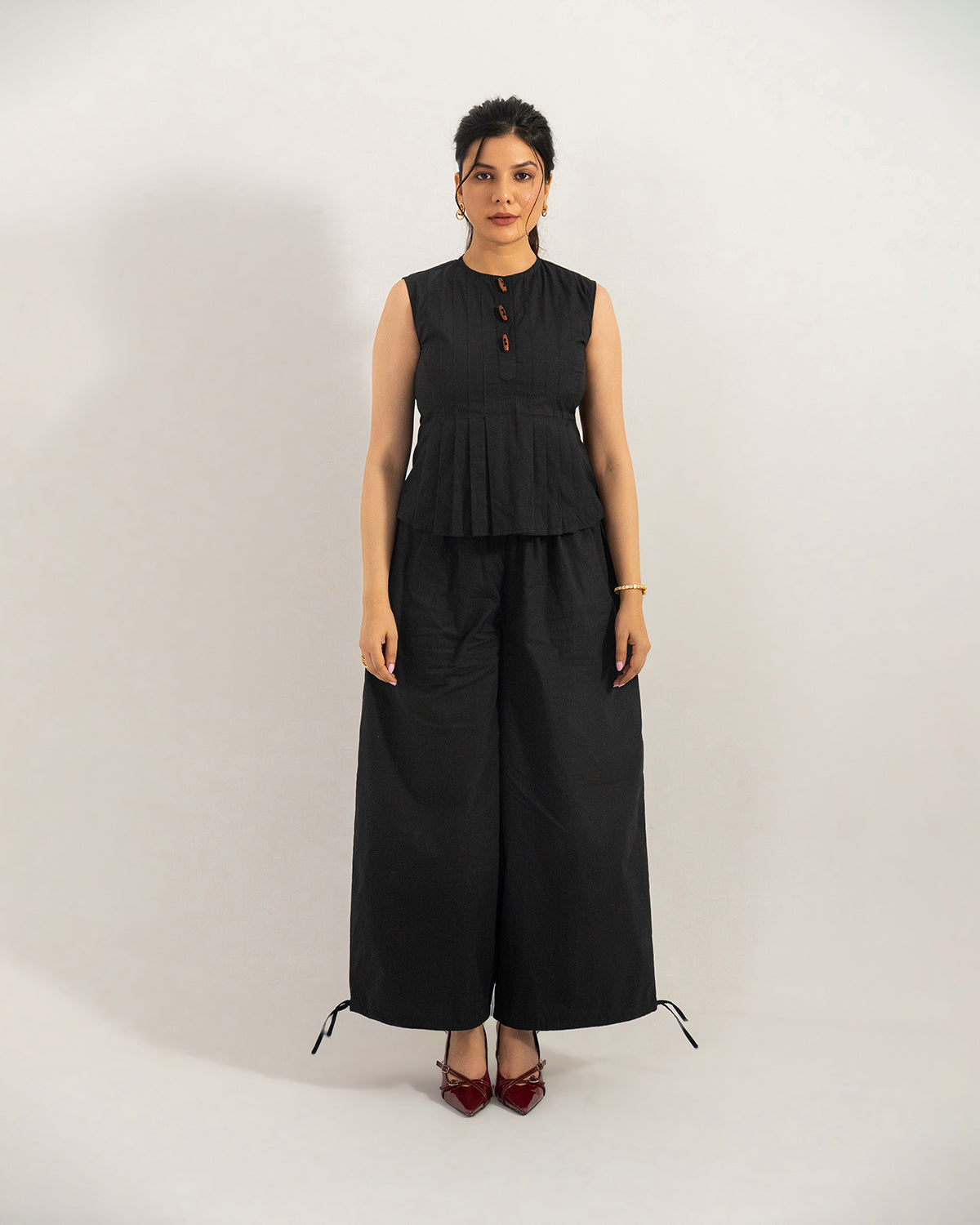 Black Buttoned Grace Co-ord Set