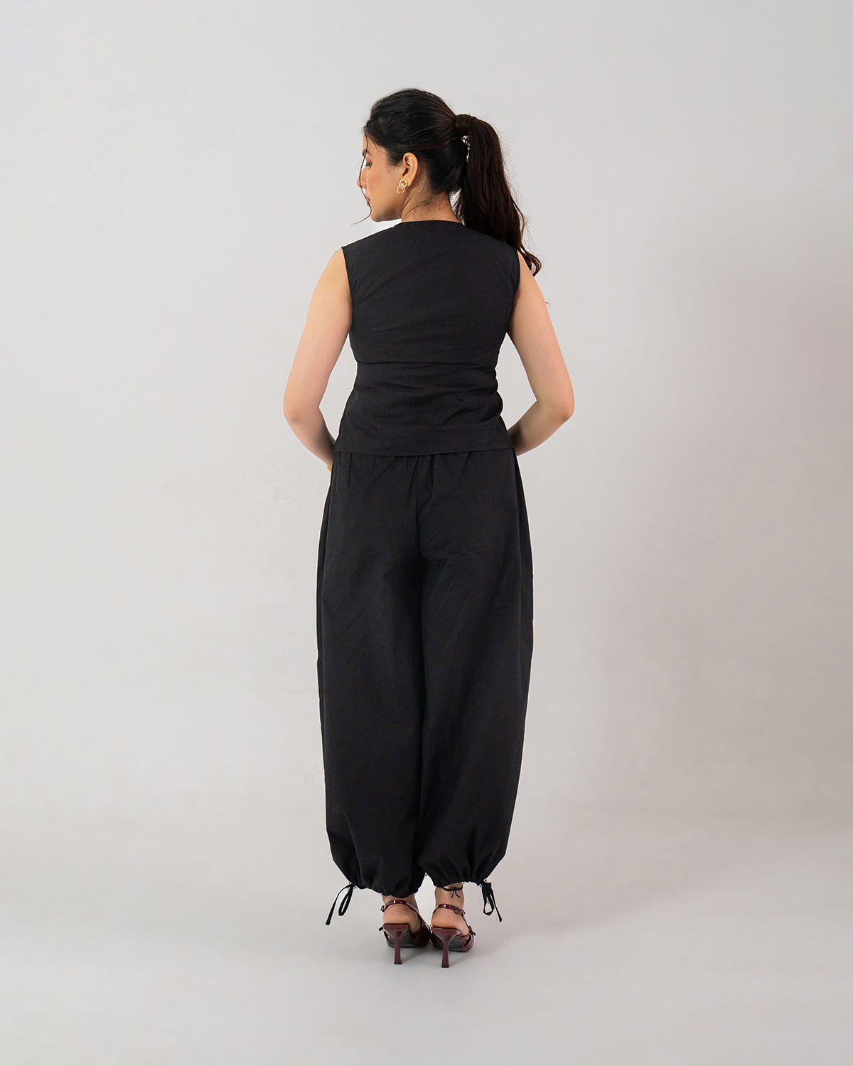 Black Buttoned Grace Co-ord Set