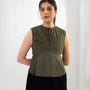 Olive Buttoned Grace Top