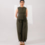 Olive Buttoned Grace Co-ord Set