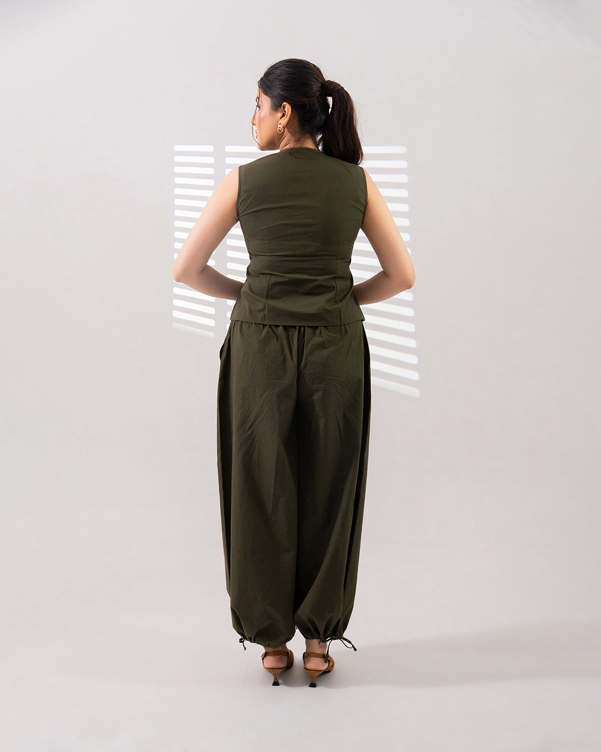 Olive Buttoned Grace Co-ord Set