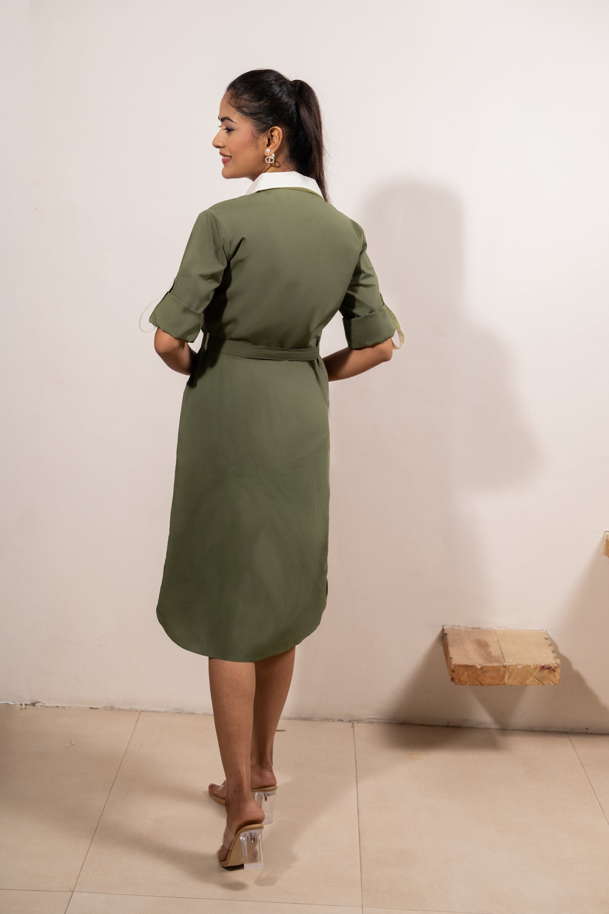 Olive Utility Classic Dress