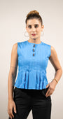 Blue Buttoned Grace Top