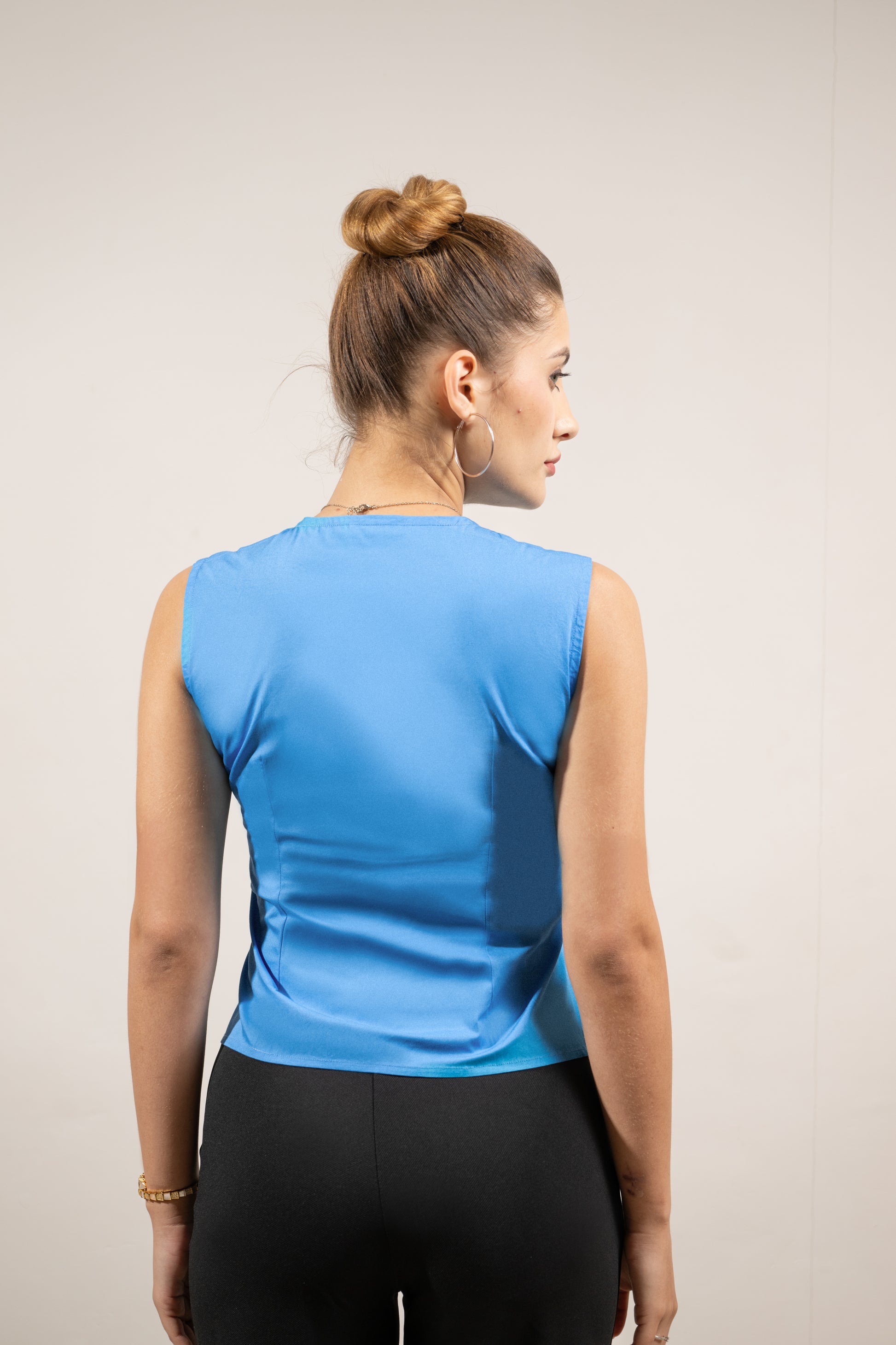 Blue Buttoned Grace Top