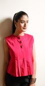 Magenta Buttoned Grace Top