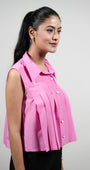 Pink Pleat Perfect Top