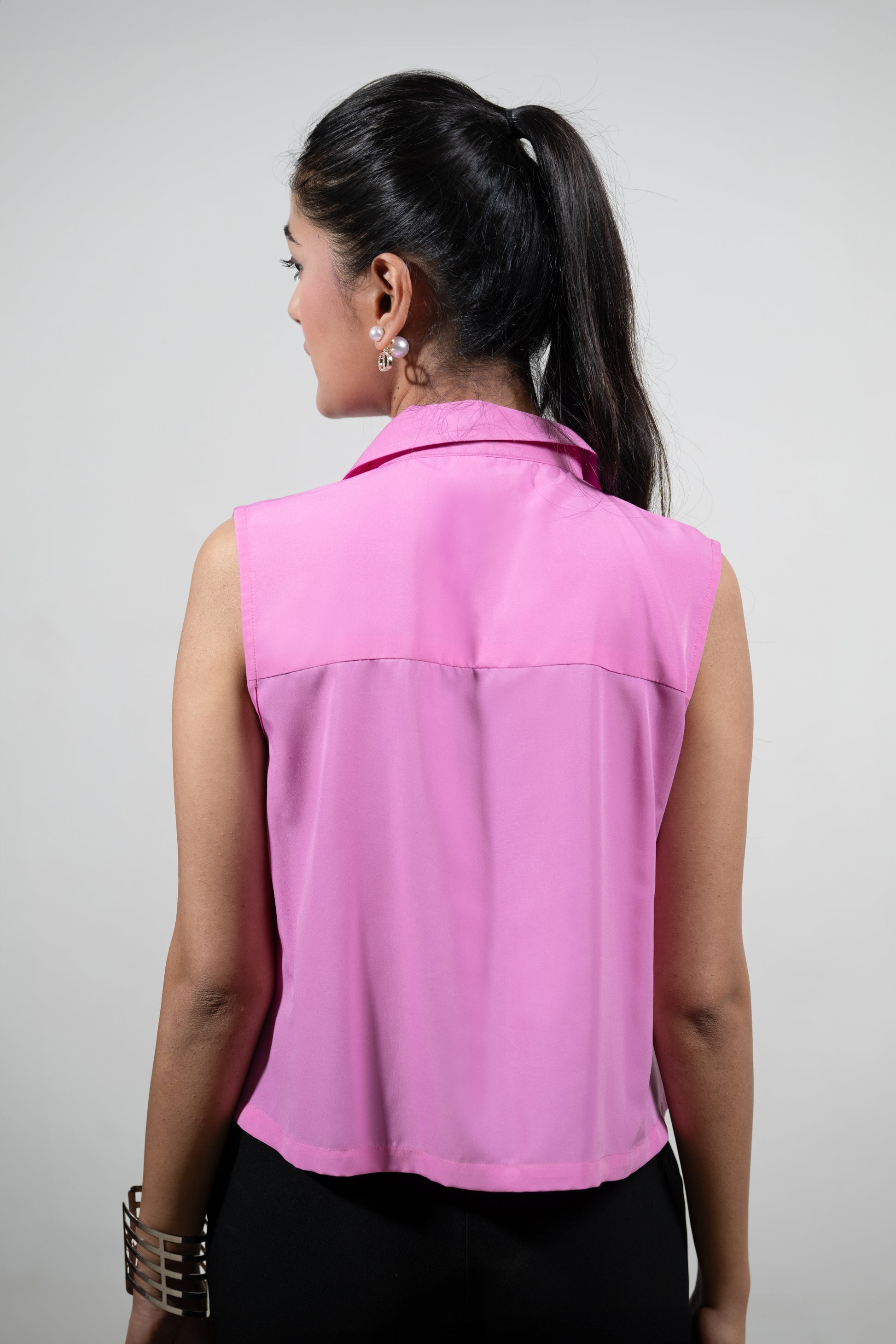 Pink Pleat Perfect Top