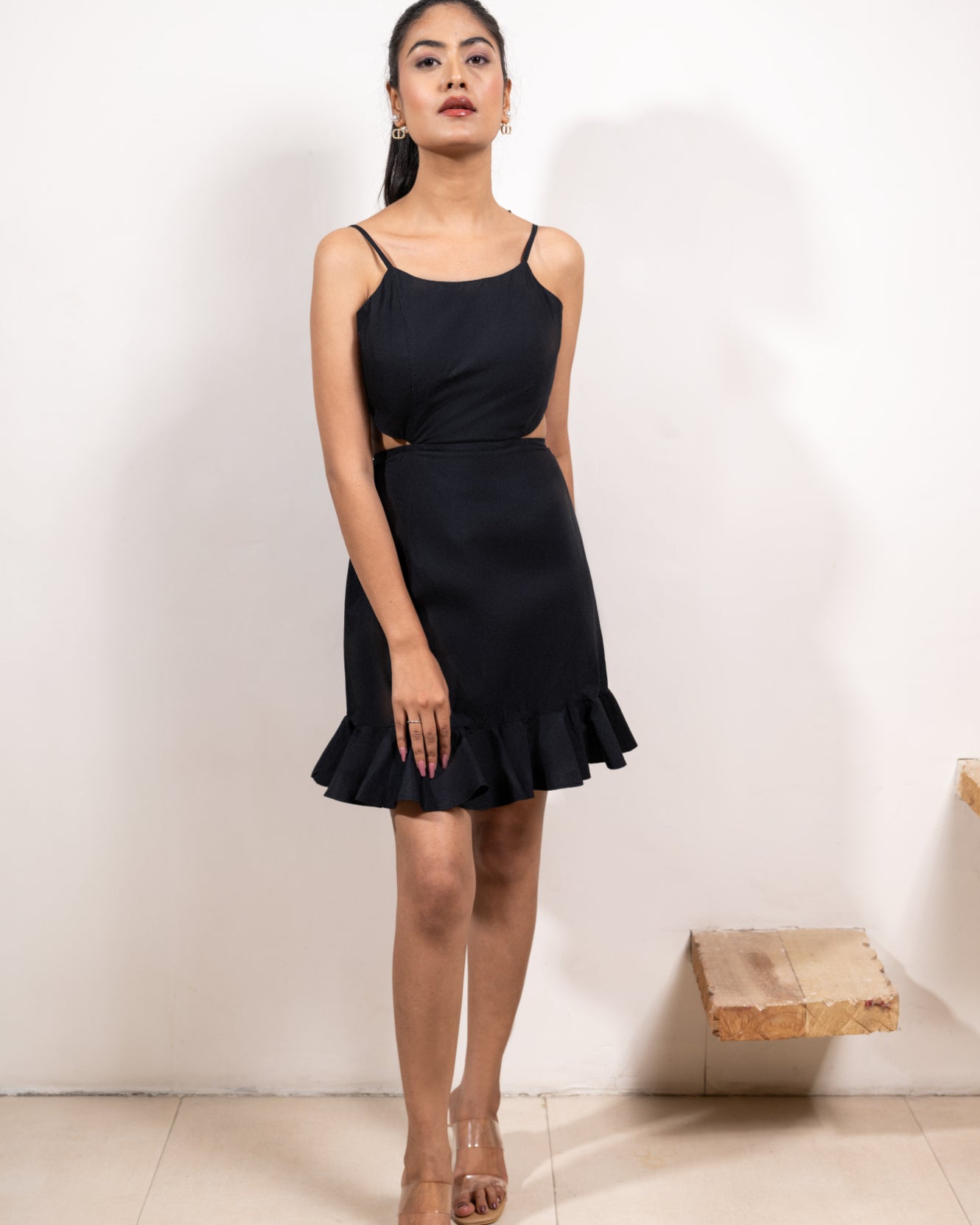 Black Twirl Knot Dress