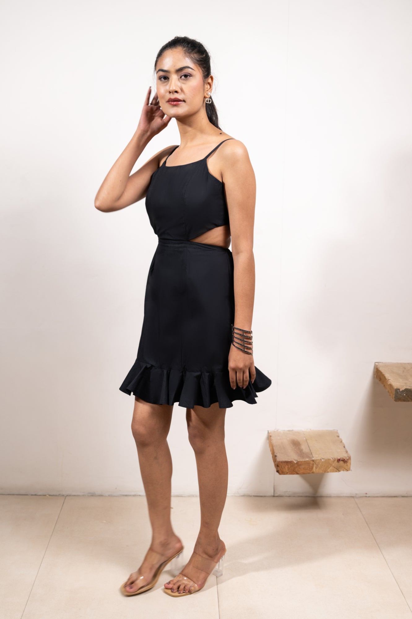 Black Twirl Knot Dress