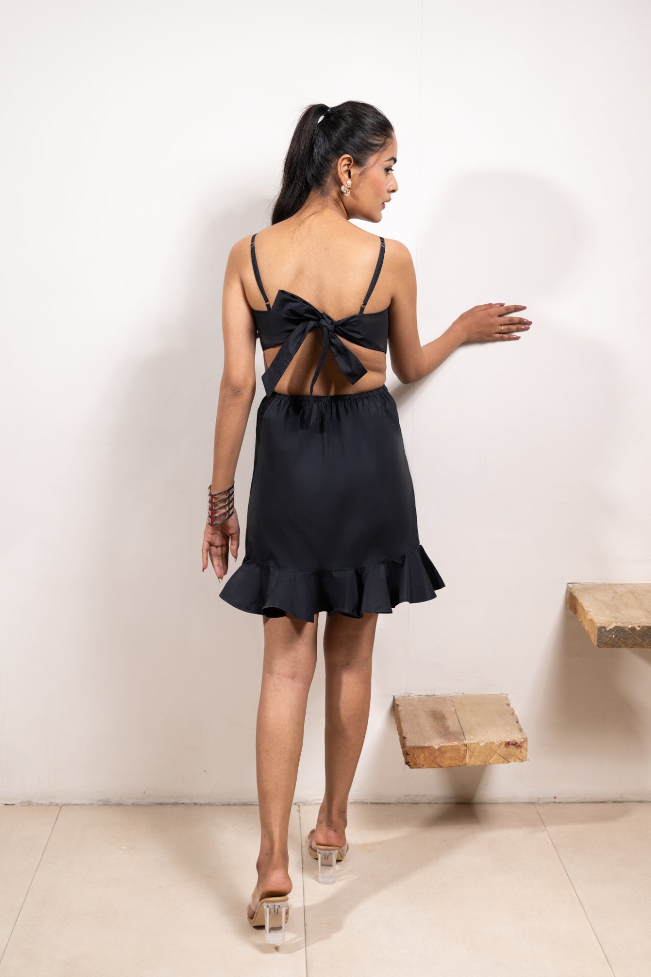 Black Twirl Knot Dress